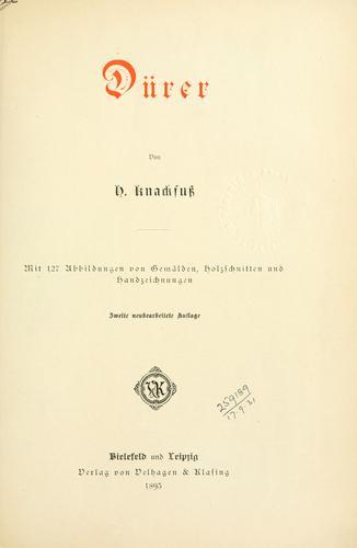 Książka Dürer (Dürer) na niemiecki