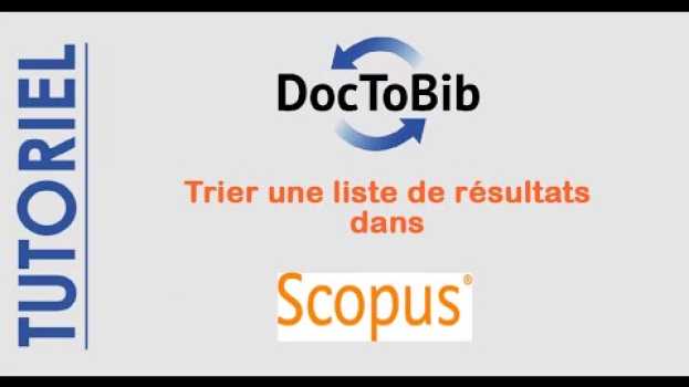 Video 2 - Scopus - Trier une liste de résultats auf Deutsch