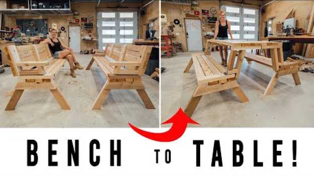 Video DIY Folding Bench | Turns Into a Table em Portuguese